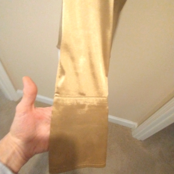 Vintage INC International Concepts Shimmery Gold Fitted Wrap Blouse - Picture 3 of 11